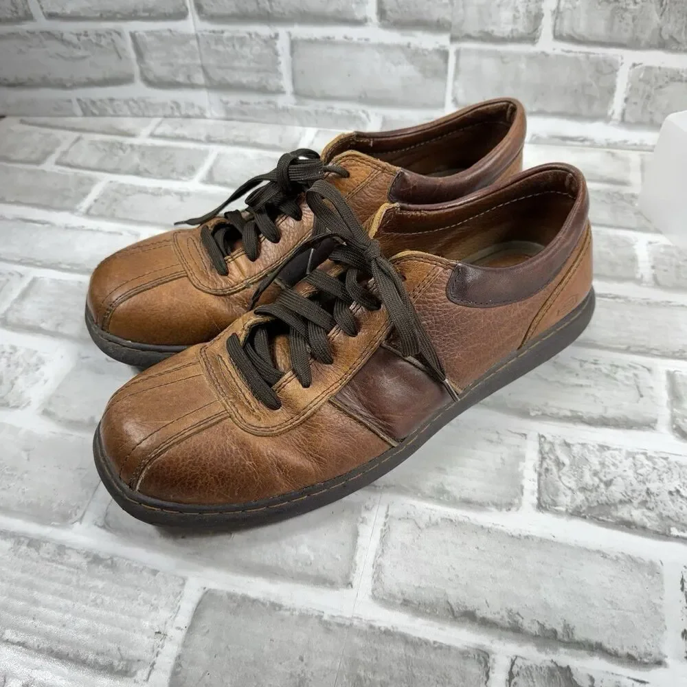 Skechers Men's Size 12 Vintage Brown Leather Chunky Y2K Oxford Shoes